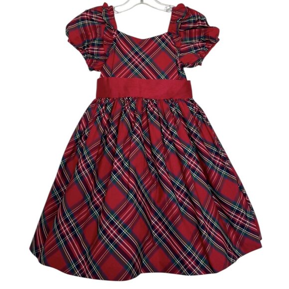 Janie And Jack Dress Girls Size Red Plaid Christmas Holiday
